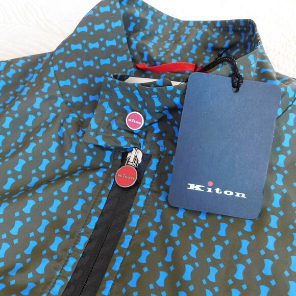 NWT Kiton Cima print bomber jacket fall windbreaker luxury zip top made in Italy - Picture 15 of 15